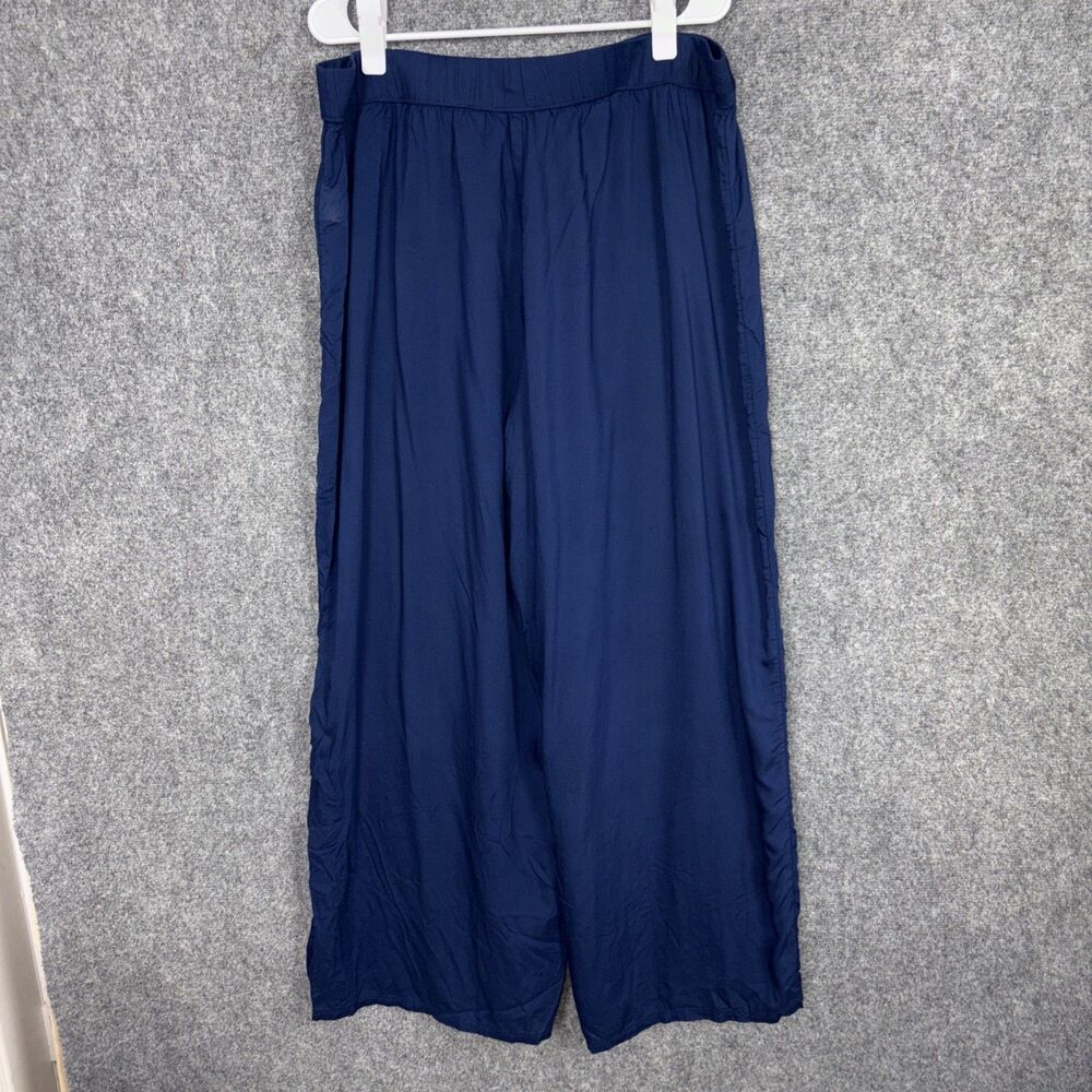 Lands End Pants Womens Size XL blue wide leg Lightweight